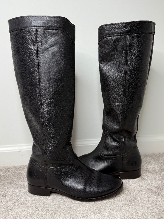 Frye Shoes - Frye Cara Roper Tall Black Leather Riding Boots 8.5
